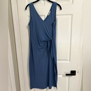 Nine Britton Blue Ruched Wrap Dress